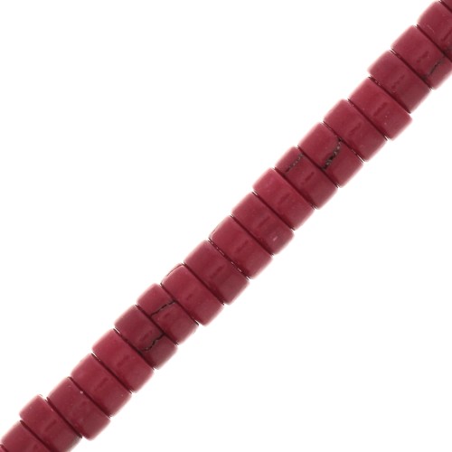 4x2mm Imitation Howlite Heishi Beads- Red x39cm