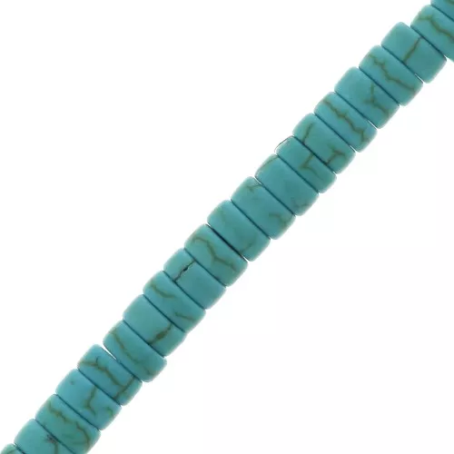 4x2mm Imitation Howlite Heishi Beads- Turquoise x39cm
