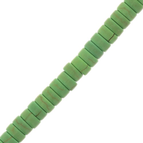 4x2mm Imitation Howlite Heishi Beads- Green x41cm
