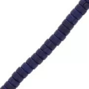 Howlite - Perles rondelles heishi 4x2 mm imitation Howlite teintées - Bleu foncé x41cm Perles rondelles heishi 4x2 mm imitation Howlite teintées - Bleu foncé x41cm