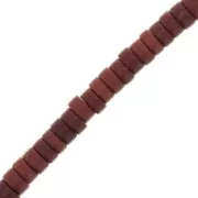 Howlite - Perles rondelles heishi 4x2 mm imitation Howlite teintées - Marron x41cm Perles rondelles heishi 4x2 mm imitation Howlite teintées - Marron x41cm