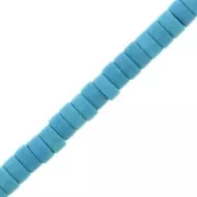 Howlite - Perles rondelles heishi 4x2 mm imitation Howlite teintées - Bleu clair x41cm Perles rondelles heishi 4x2 mm imitation Howlite teintées - Bleu clair x41cm