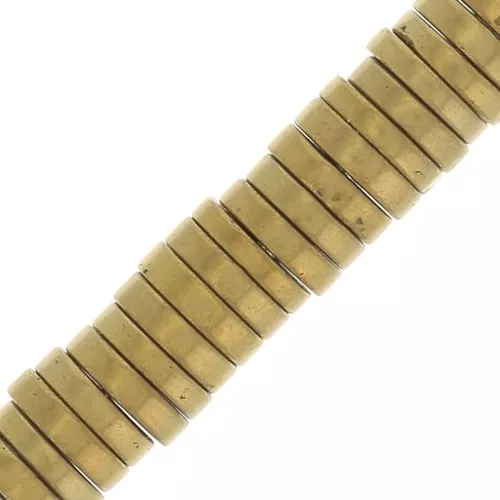 4x1mm Heishi beads - flat discs - Imitation Hematite - Gold Tone x20