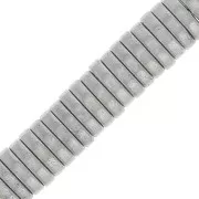 4x1mm Heishi beads - flat discs - Imitation Hematite - Rhodium Tone x20