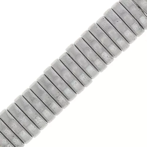 4x1mm Heishi beads - flat discs - Imitation Hematite - Rhodium Tone x20