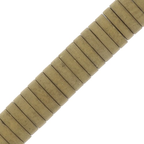 4x1mm Heishi beads - flat discs - Imitation Hematite - Mat Gold Tone x20