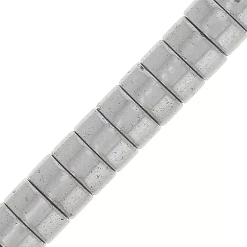 4x2mm Round Heishi beads - Imitation Hematite - Rhodium Tone x20