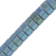 4x2mm Round Heishi beads - Imitation Hematite - Metallic Blue x20