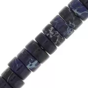 4x2mm Round Heishi tinted beads - Regalite - Hard blue x20