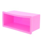 26x6.5x7cm Rectangle mould with wooden stand - for soap making - Pink x1