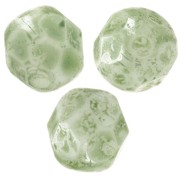 Fire Polished faceted round beads 6mm Marbled Green x25|raw }}