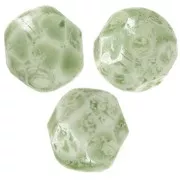 Fire Polished faceted round beads 6mm Marbled Green x25