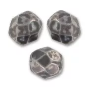 Fire Polished faceted round beads 6mm Marbled Black x25