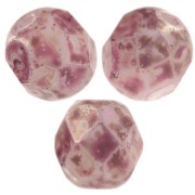 Fire Polished faceted round beads 6mm Marbled Fuchsia x25|raw }}