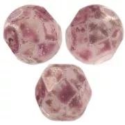Fire Polished faceted round beads 6mm Marbled Fuchsia x25