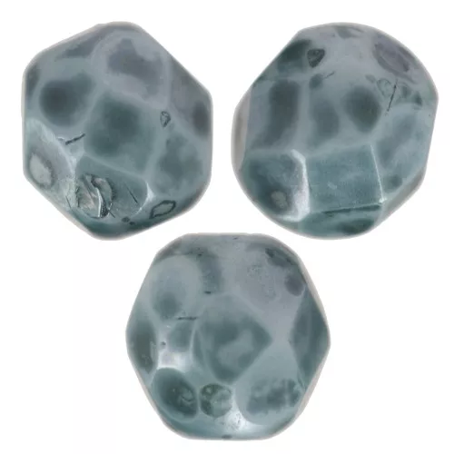 Fire Polished faceted round beads 6mm Marbled Emerald x25