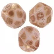 Fire Polished faceted round beads 6mm Marbled Brown x25