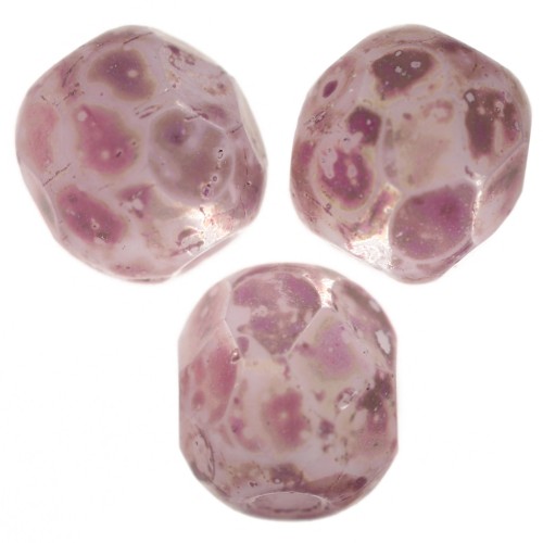 Facets 4 mm Chalk White Purple Marble x50