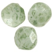 Facets 3 mm Chalk White Green Marble x50