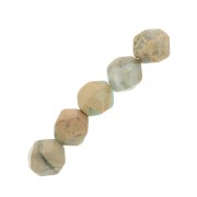 8mm Hexagonal Gemstone Beads Rhombus - Serpentine x10|raw }}