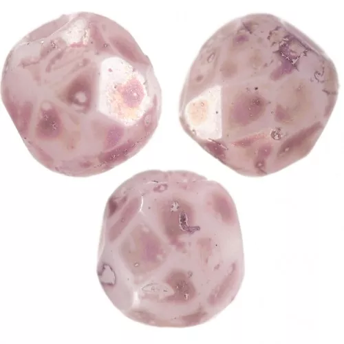 Facets 3 mm Chalk White Purple Marble x50