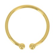 Thin adjustable ring with 2 small balls - Fine Gold plated x1|raw }}