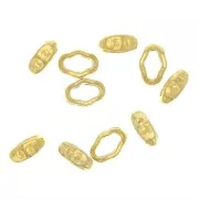 8x5.5mm 2-holes Connector - Halo Beads for SuperDuo - Gold Tone x1