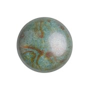 18mm Glass round cabochon by Puca® - Opaque Vert Gris Marbré Ceramic Look x1