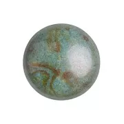 18mm Glass round cabochon by Puca® - Opaque Vert Gris Marbré Ceramic Look x1