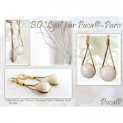 18mm Glass round cabochon by Puca® - Opaque Vert Gris Marbré Ceramic Look x1