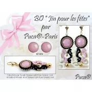 25mm Glass round cabochon by Puca® - Opaque Lilas Ceramic Look x1