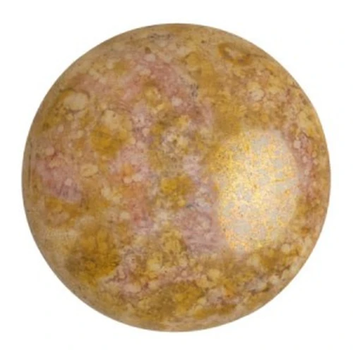 25mm Glass round cabochon by Puca® - Opaque Mix Rose Gold Ceramic Look x1
