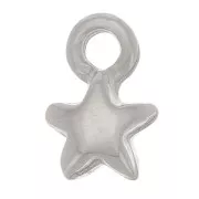 Star-shaped charms 10mm - Rhodium x8