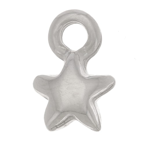Star-shaped charms 10mm - Rhodium x8