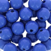 12mm Large round wooden beads - Hard Blue x30