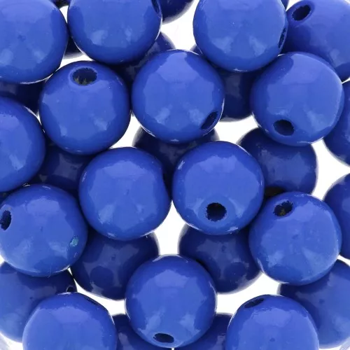 12mm Large round wooden beads - Hard Blue x30