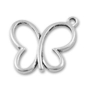 Butterfly charm 19mm Old silver tone x1|raw }}