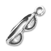Sun glasses charm 20mm Old silver tone x1|raw }}