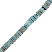 8mm Round Heishi dyed mother-of-pearl beads - Turquoise x39cm