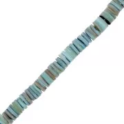 8mm Round Heishi dyed mother-of-pearl beads - Turquoise x39cm