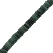 8mm Round Heishi dyed mother-of-pearl beads - Dark Green x40cm
