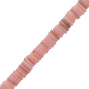 8mm Round Heishi dyed mother-of-pearl beads - Pink x40cm