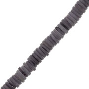 7mm Round Heishi dyed mother-of-pearl beads - Dark Purple x40cm|raw }}