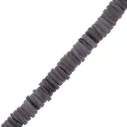 7mm Round Heishi dyed mother-of-pearl beads - Dark Purple x40cm