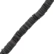 8mm Round Heishi dyed mother-of-pearl beads - Black x40cm