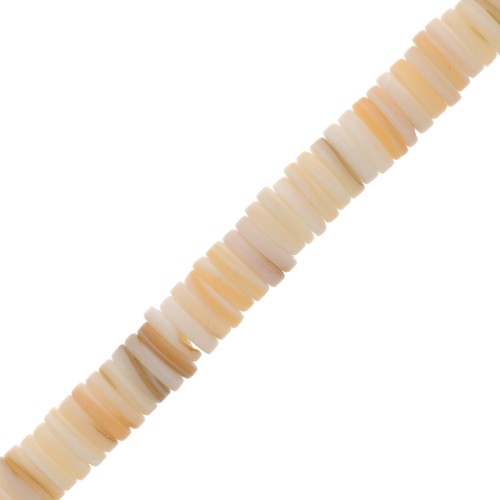 8mm Round Heishi mother-of-pearl beads - Natural x40cm