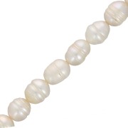 10x9mm Irregular oval freshwater pearls - Pearl White x36cm|raw }}