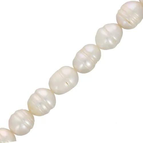 10x9mm Irregular oval freshwater pearls - Pearl White x36cm