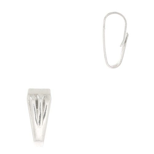 8.5mm Bail with pleated effect - Antique Silver Tone x1