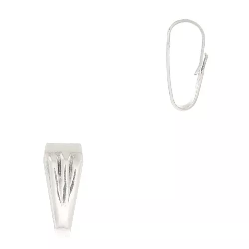 8.5mm Bail with pleated effect - Antique Silver Tone x1
